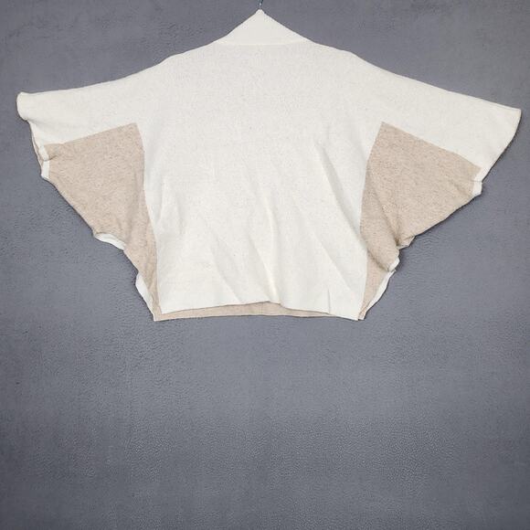 Note di Anita Poncho Sweater Womens One Size Ivory Tan Turtleneck Made in Italy - Picture 2 of 11